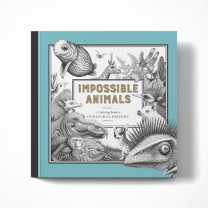 impossible animals coloring book cover